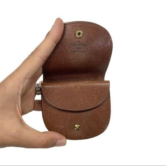 Authentic  Louis Vuitton Wallet Porte Monnaie Gousset Brown LV Vintage - Picture 8 of 11